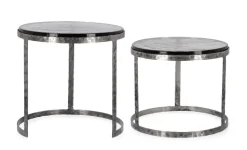 SET 2 TAVOLINI TONDI FINITURA NICKLE - ZAYLA