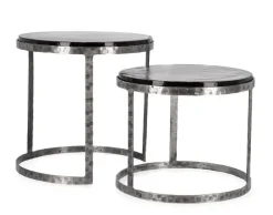 SET 2 TAVOLINI TONDI FINITURA NICKLE - ZAYLA