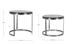 SET 2 TAVOLINI TONDI FINITURA NICKLE - ZAYLA