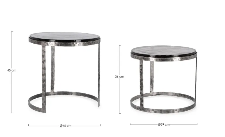 SET 2 TAVOLINI TONDI FINITURA NICKLE - ZAYLA