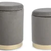 SET2 POUF CONTENITORE GRIGIO - POLINA