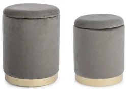 SET2 POUF CONTENITORE GRIGIO - POLINA
