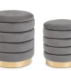 SET2 POUF CONTENITORE IN LEGNO GRIGIO - DARINA