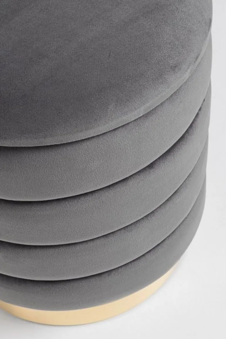 SET2 POUF CONTENITORE IN LEGNO GRIGIO - DARINA