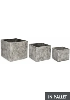 SET3 P.VASO MEILI QUADRATO ALTO GRIGIO