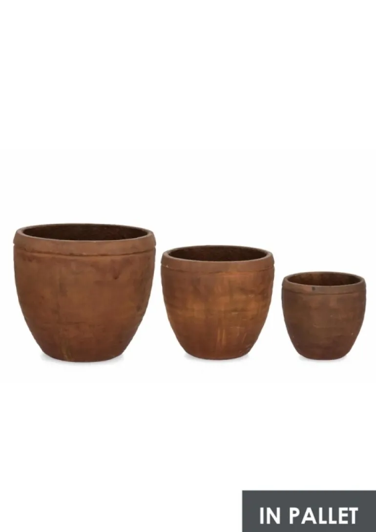 SET3 P.VASO MEILI TONDO BASSO RUSTY
