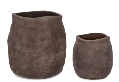 SET2 P.VASO MINH SAGOMATO TERRACOT SCURA