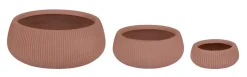 SET3 P.VASO RIBBED BOMB TERRACOTTA BASSO