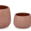 SET3 P.VASO RIBBED BOMB TERRACOTTA ALTO