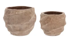 SET2 P.VASO TEIDE BASS TERRACOTTA BRUNIT