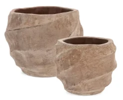 SET2 P.VASO TEIDE BASS TERRACOTTA BRUNIT