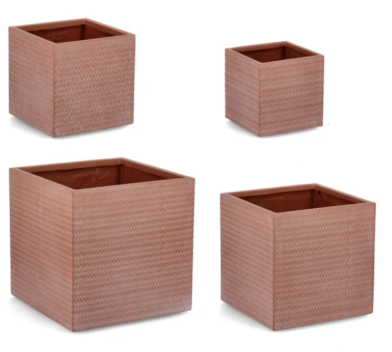 SET4 P.VASO TRESSAGE QU TERRACOTTA