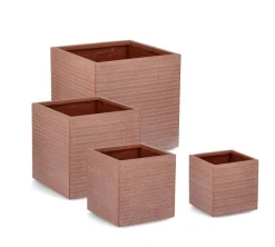 SET4 P.VASO TRESSAGE QU TERRACOTTA