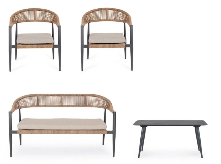 SET4 SALOTTO C-C JANDIA ANTRACIT/NATURAL