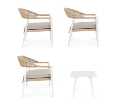 SET4 SALOTTO C-C JANDIA BIANCO/BEIGE