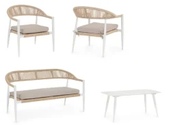 SET4 SALOTTO C-C JANDIA BIANCO/BEIGE