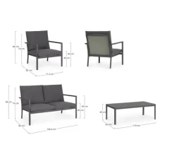 SET4 SALOTTO C-C KONNOR ANTRACITE CX23