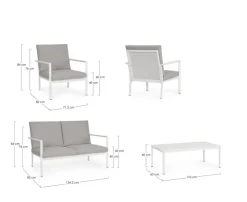 SET4 SALOTTO C-C KONNOR BIANCO CX21