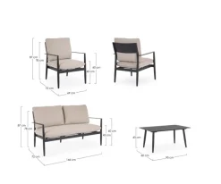 SET4 SALOTTO C-C NEBULA ANTRACITE YK13