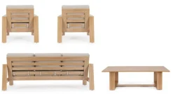 SET4 SALOTTO IN ALLUMINIO NATURALE- BALTIC