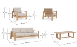 SET4 SALOTTO IN ALLUMINIO NATURALE- BALTIC