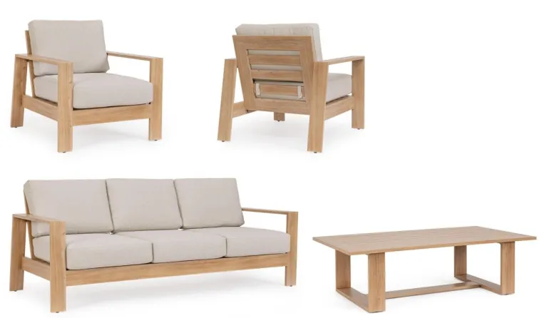 SET4 SALOTTO IN ALLUMINIO NATURALE- BALTIC