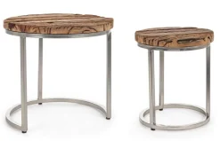 SET2 TAVOLINI ALTI IN LEGNO RICICLATO - RAFTER