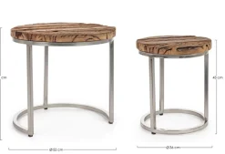 SET2 TAVOLINI ALTI IN LEGNO RICICLATO - RAFTER