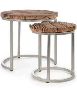 SET2 TAVOLINI ALTI IN LEGNO RICICLATO - RAFTER