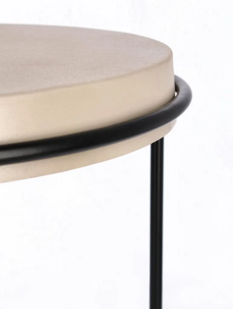 SET2 TAVOLINI IN ACCIAIO BEIGE TERRACOTTA - KETAKI