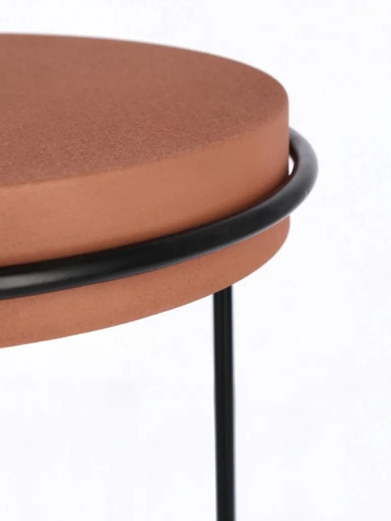 SET2 TAVOLINI IN ACCIAIO BEIGE TERRACOTTA - KETAKI