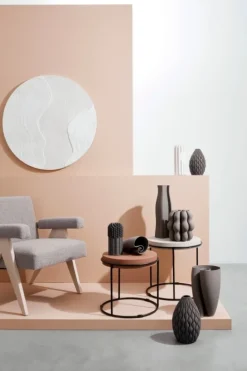 SET2 TAVOLINI IN ACCIAIO BEIGE TERRACOTTA - KETAKI