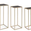 SET3 TAVOLINI IN ACCIAIO COLOR ORO - NUCLEOS