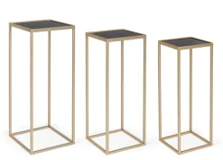 SET3 TAVOLINI IN ACCIAIO COLOR ORO - NUCLEOS