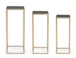 SET3 TAVOLINI IN ACCIAIO COLOR ORO - NUCLEOS