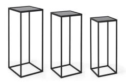 SET3 TAVOLINI IN ACCIAIO NERO - NUCLEOS