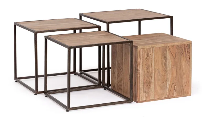 SET4 TAVOLINI IN LEGNO - JANAK