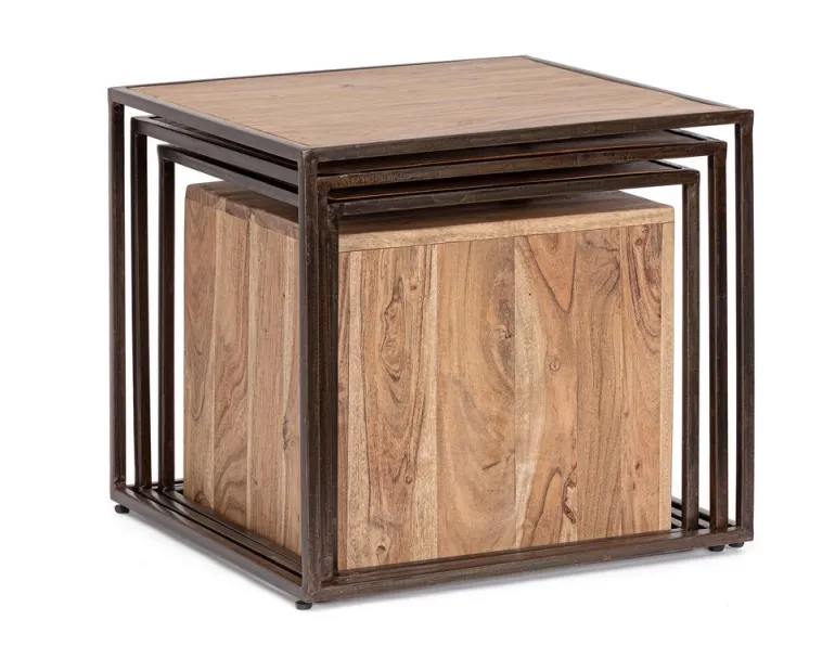 SET4 TAVOLINI IN LEGNO - JANAK