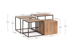 SET4 TAVOLINI IN LEGNO - JANAK