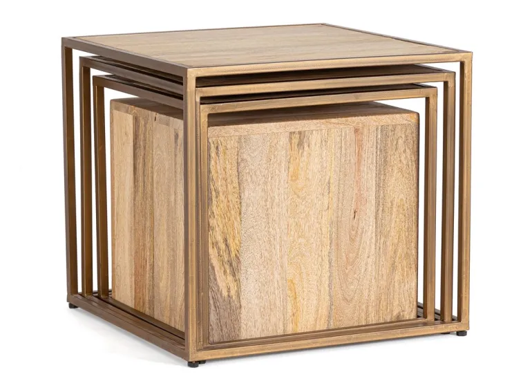 SET4 TAVOLINI IN LEGNO - JAIDEV