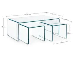 SET3 TAVOLINI IN VETRO -IRIDE