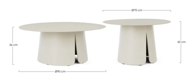 SET2 TAVOLINO BRYAN D70+90 PELICAN