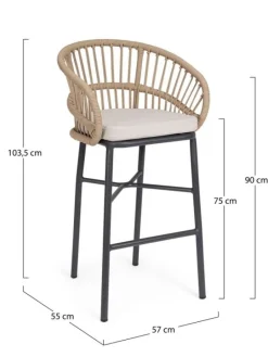 SGABELLO BAR C-C ODIVELAS BEIGE