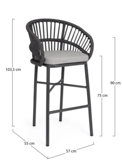 SGABELLO BAR C-C ODIVELAS ANTRACITE
