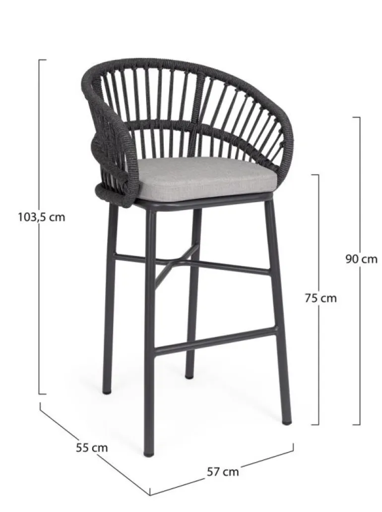 SGABELLO BAR C-C ODIVELAS ANTRACITE