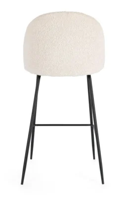 SGABELLO BAR EFFETTO BOUCLE' NERO/AVORIO - CARRY