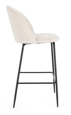 SGABELLO BAR EFFETTO BOUCLE' NERO/AVORIO - CARRY