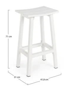 SGABELLO BAR IN ALLUMINIO BIANCO YK11 - SKIPPER