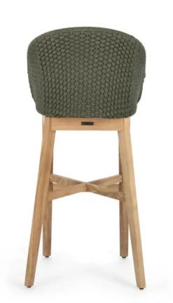 SGABELLO BAR IN CORDA PER ESTERNO VERDE - COACHELLA