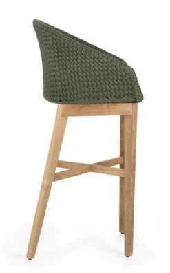 SGABELLO BAR IN CORDA PER ESTERNO VERDE - COACHELLA